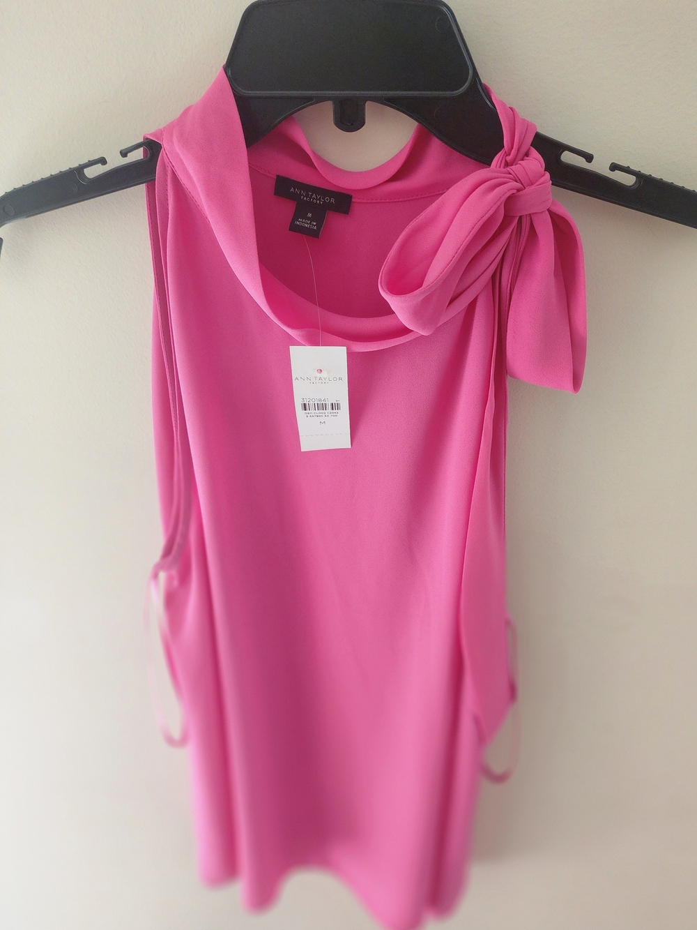 ANN TAYLOR Pink Bow-Shoulder Sleeveless Dress
